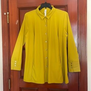 NWOT Marla Wynne XL Ladies Chartreuse color Long Sleeve Shirt.